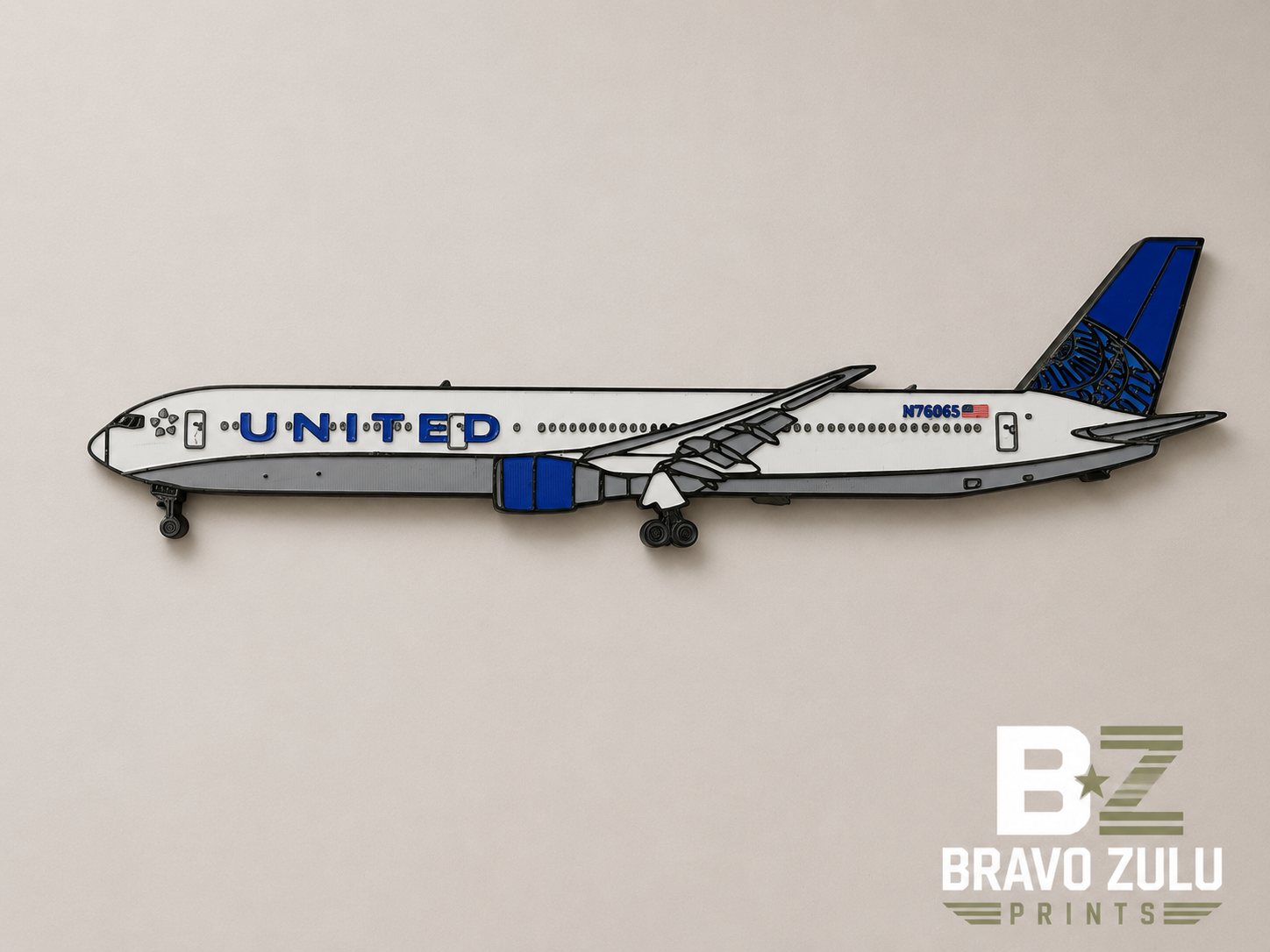 United Boeing 767 | 3D Printed Wall Art