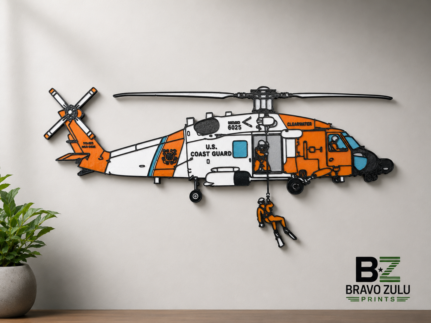 USCG MH-60T Jayhawk | 3D Printed Wall Art