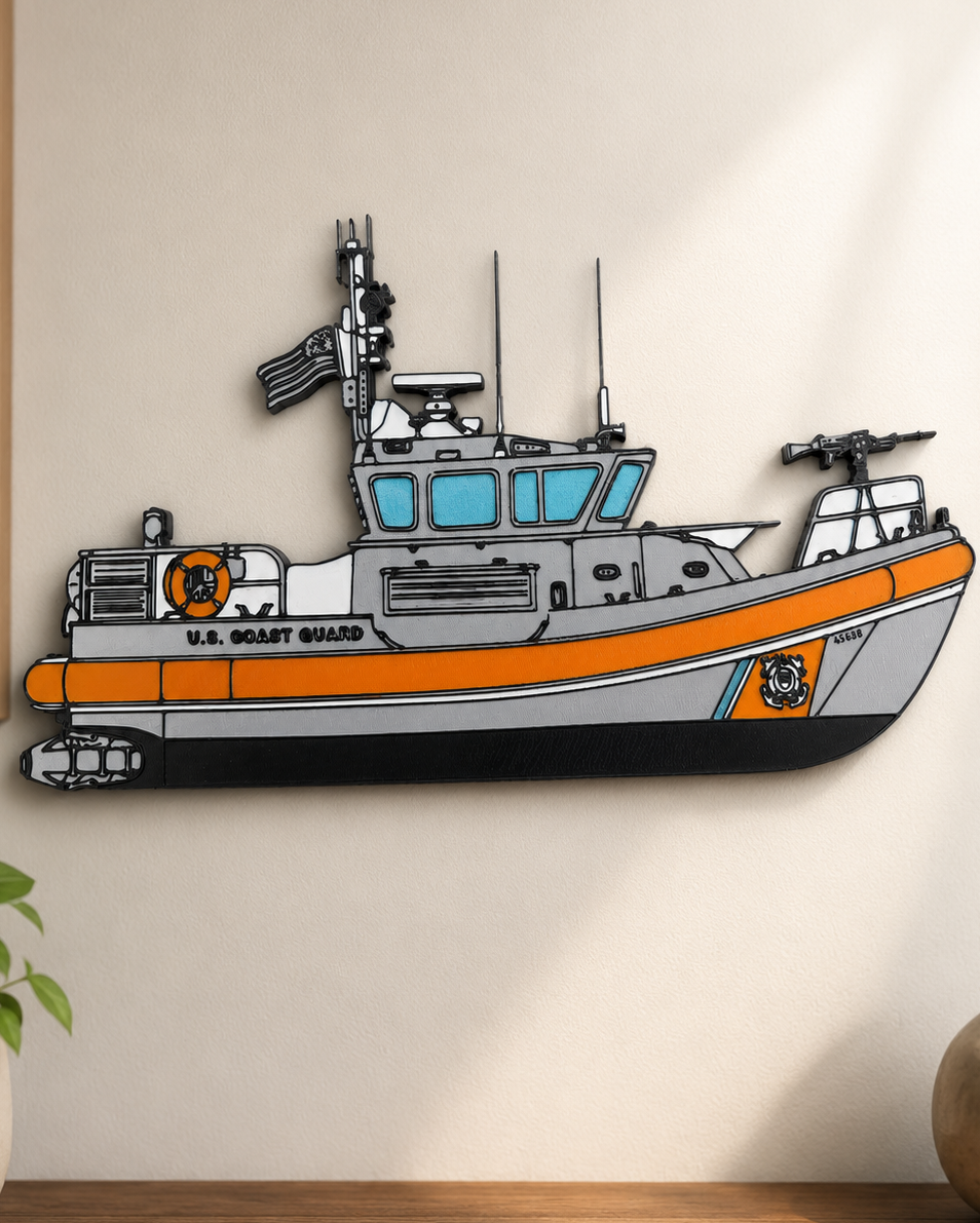 USCG 45 Response Boat Medium | 3D Printed Wall Art