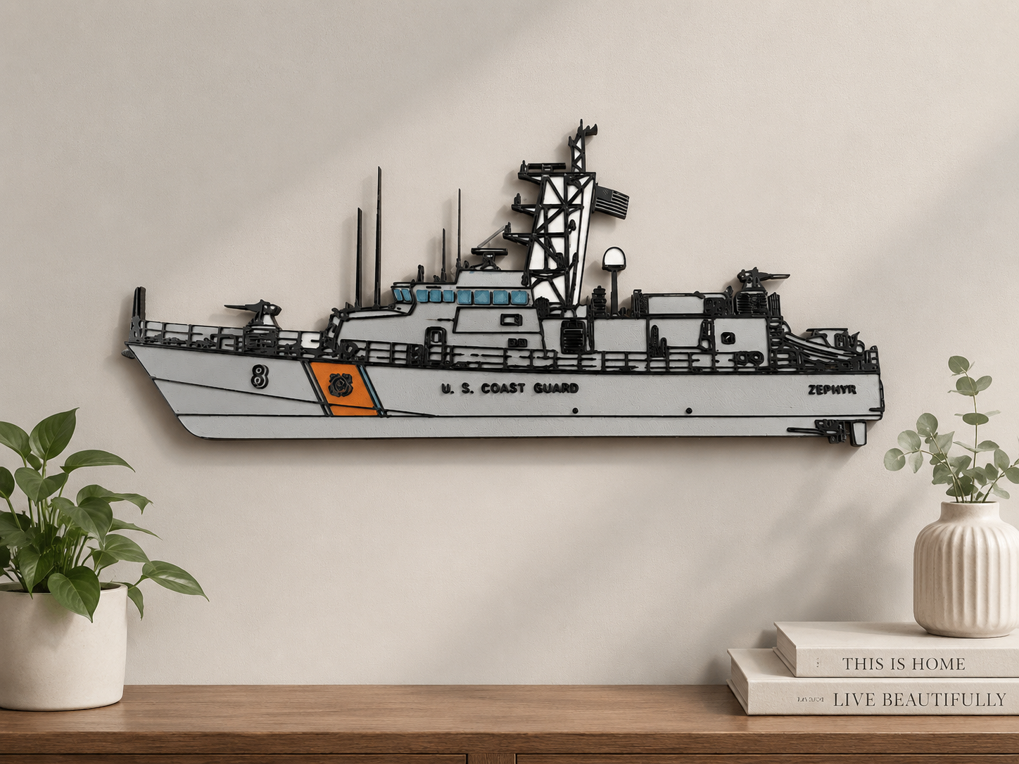 USCG Cyclone Class Patrol Ship | 3D Printed Wall Art