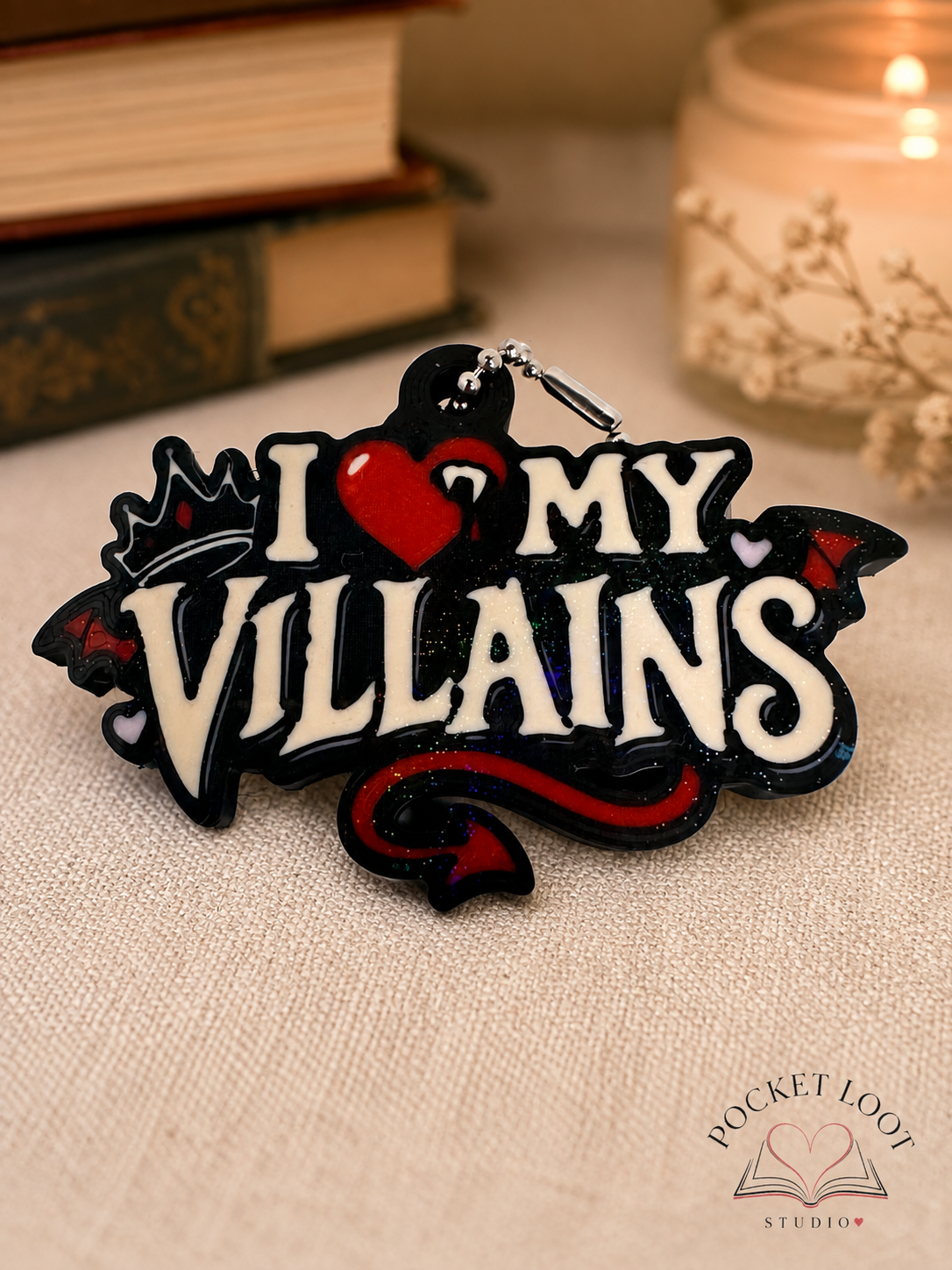 I ❤️ My Villains Keychain