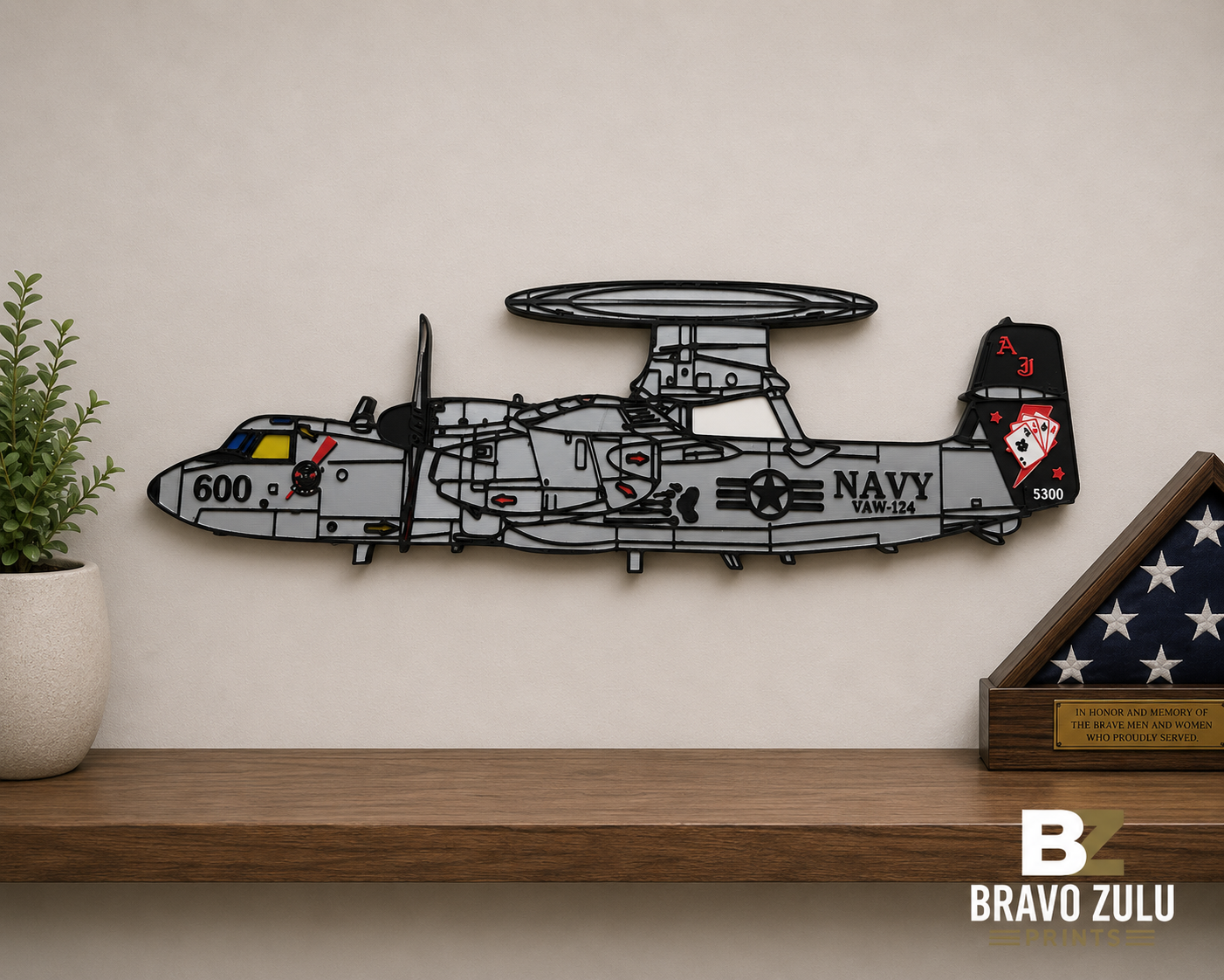 US Navy E-2D Hawkeye | 3D Printed Wall Art